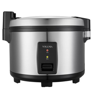 XR-F23 Cocina de arroz comercial de 23 L, gran capacidad para 50-80 personas, recubrimiento antiadherente, sin quemar, con función de calentamiento, 2500 W, tazón antiadherente lavable removible, acero inoxidable.